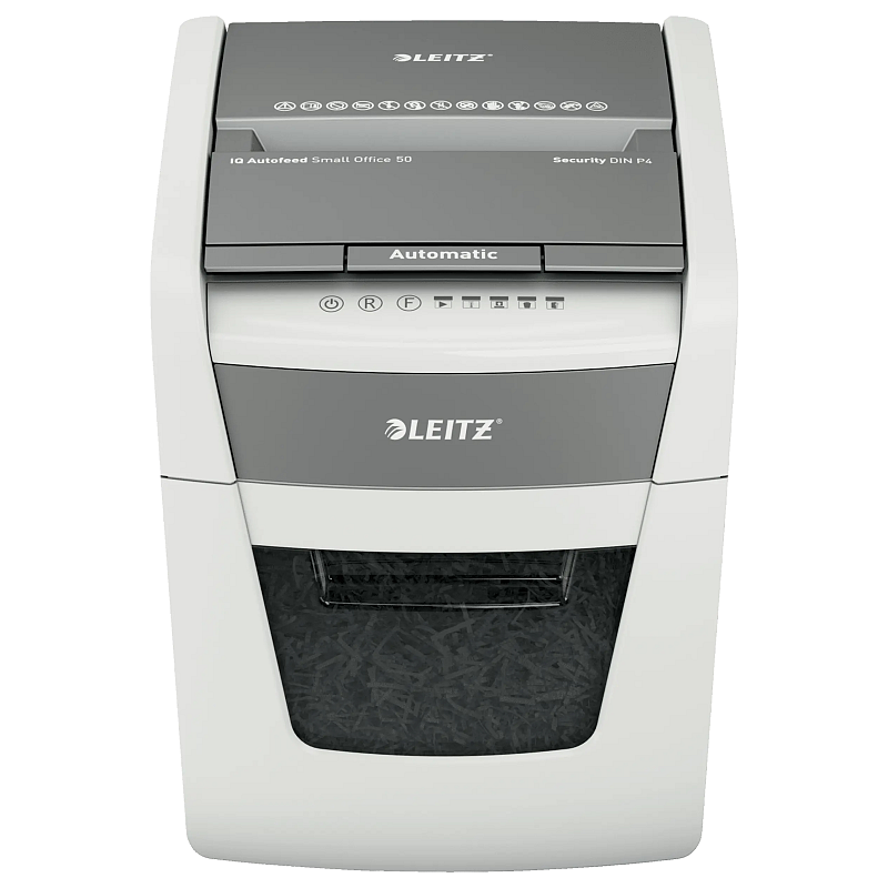 Leitz Autofeed 50X P4 Small Office Aktenvernichter Kreuzschreddern 55 dB 22 cm Weiß