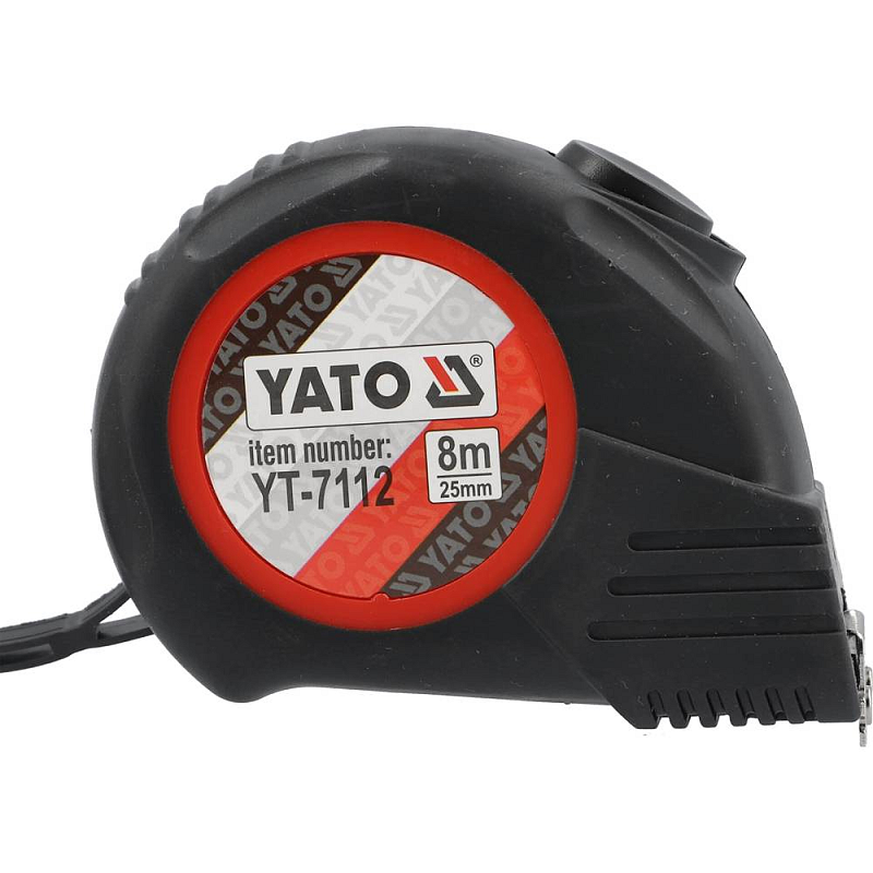 Yato YT-7112 Maßband 8 m Acrylnitril-Butadien-Styrol (ABS), Gummi Schwarz