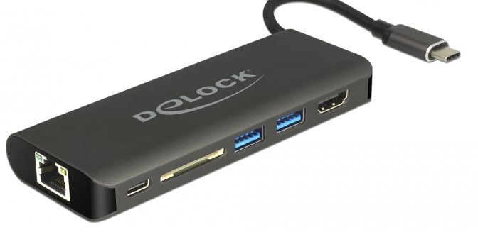 DeLOCK 87721 laptop-dockingstation & portreplikator USB 3.2 Gen 1 (3.1 Gen 1) Type-A Schwarz