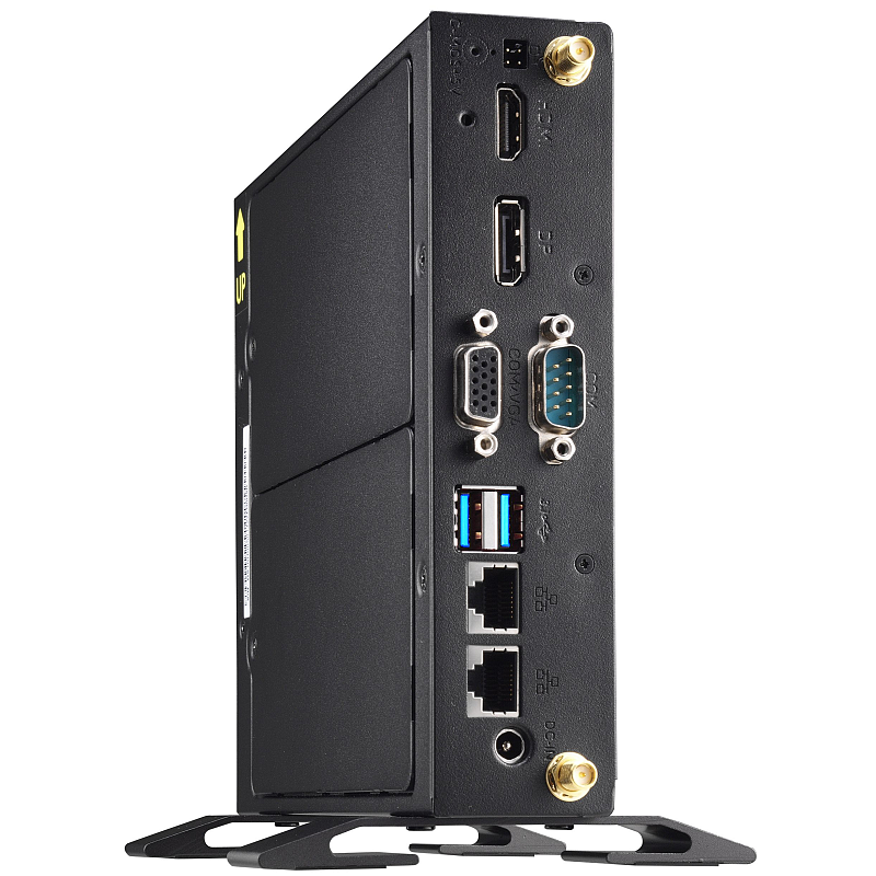 Shuttle XPC slim Barebone DS10U, Celeron 4205U, 1xHDMI,1xDP,1x VGA, 2x LAN,1xCOM, 8x USB, lüfterlos, 24/7 Dauerbetrieb