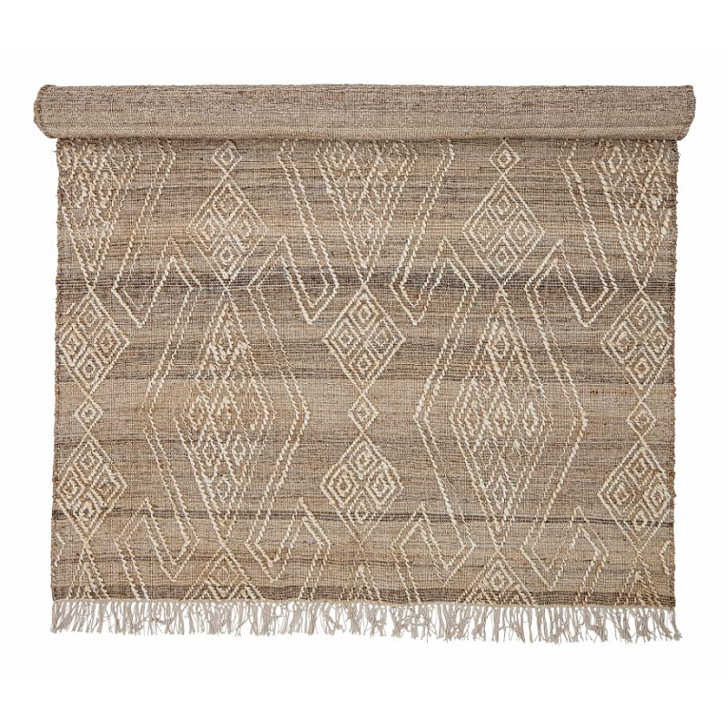 Bloomingville Rupen Drinnen Bodenmatte Rechteck Baumwolle, Jute, Polyester, Wolle Natürlich/Natur