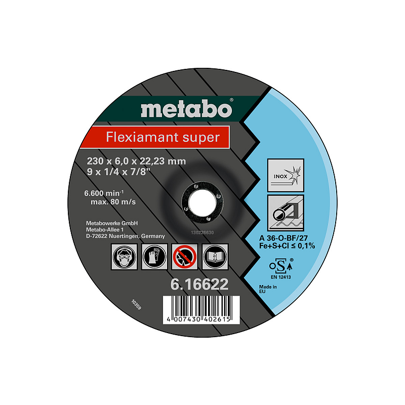 Metabo 616610000 Rotierendes Schleifwerkzeug Zubehör Edelstahl Schleifscheibe