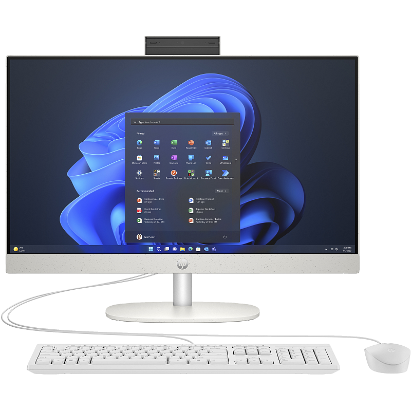 HP ProOne 240 G10 Intel® Core™ i5 i5-1335U 60,5 cm (23.8") 1920 x 1080 Pixel All-in-One-PC 16 GB DDR4-SDRAM 512 GB SSD Windows 11 Pro Wi-Fi 6 (802.11ax) Weiß