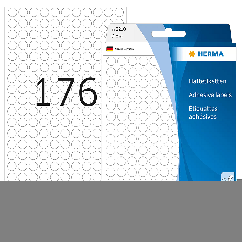 HERMA Vielzwecketiketten/Farbpunkte Ø 8 mm rund weiß Papier matt Handbeschriftung 5632 St.