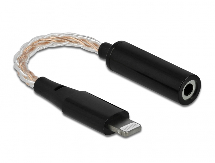 DeLOCK 66317 Handykabel Schwarz 0,105 m 3.5mm Lightning