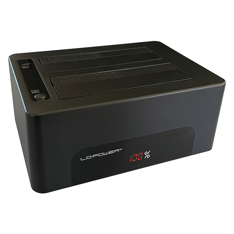 LC-Power LC-DOCK-U3-V Speicherlaufwerk-Docking-Station USB 3.2 Gen 1 (3.1 Gen 1) Type-B Schwarz