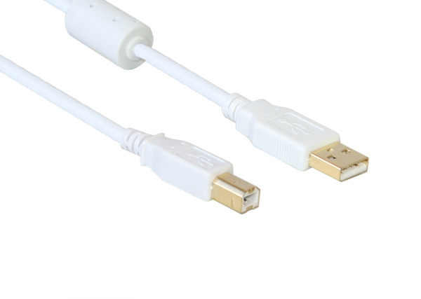 Alcasa USB 2.0 AM/BM 1.8m USB Kabel 1,8 m USB A USB B Weiß