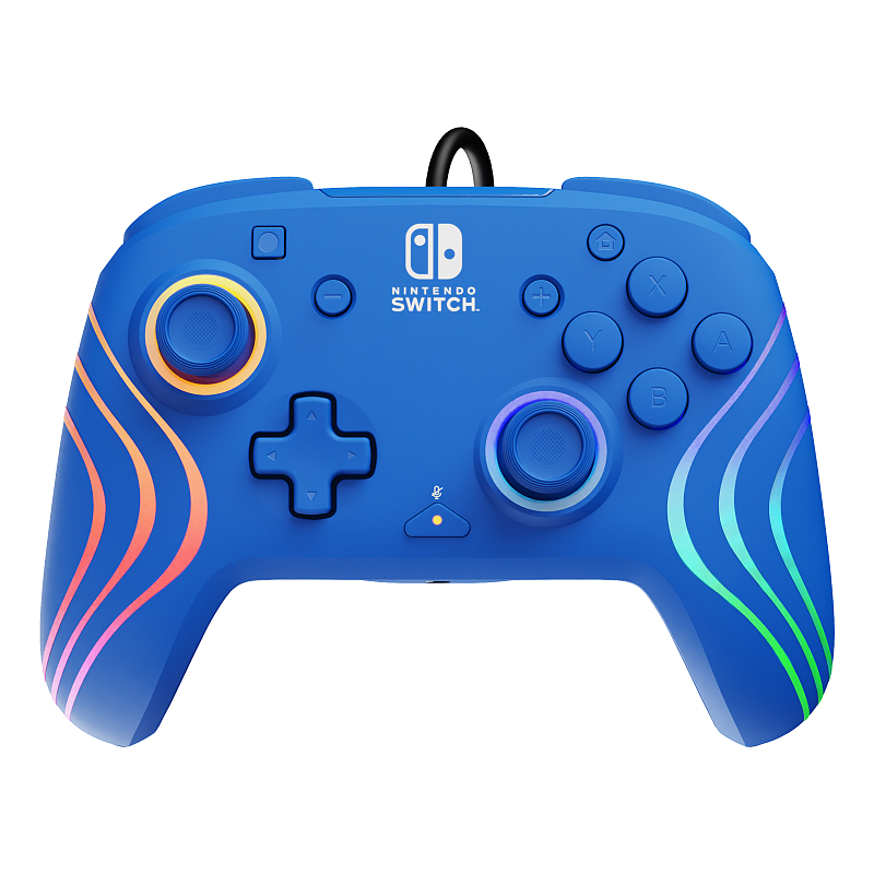 PDP Afterglow Wave Blau USB Gamepad Analog / Digital Nintendo Switch, Nintendo Switch OLED