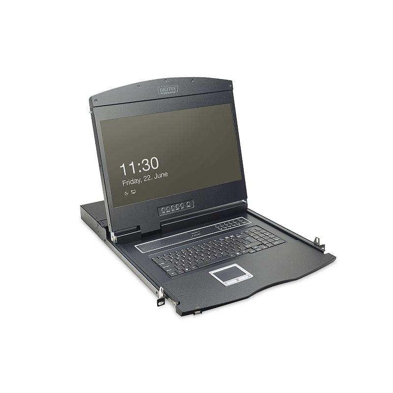 Digitus 19" LCD KVM Konsole, 16-Port CAT5, deutsche Tastatur