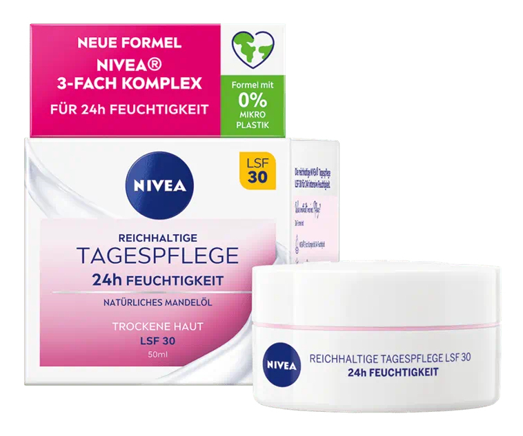 NIVEA Reichhaltige Tagespflege 24h Feuchtigkeit LSF 30