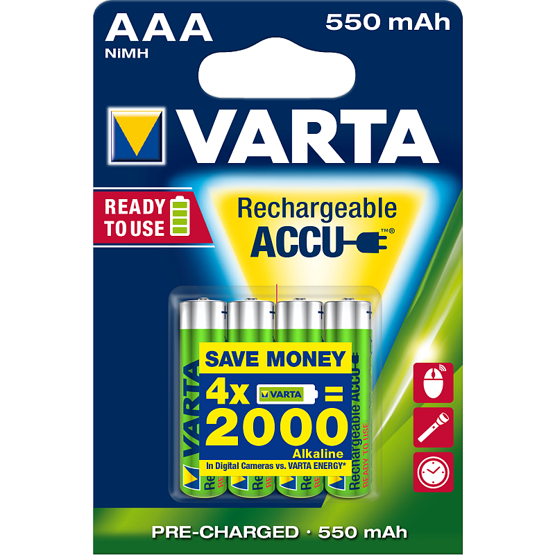 Varta Ready2Use HR03 4pcs Wiederaufladbarer Akku AAA Nickel-Metallhydrid (NiMH)