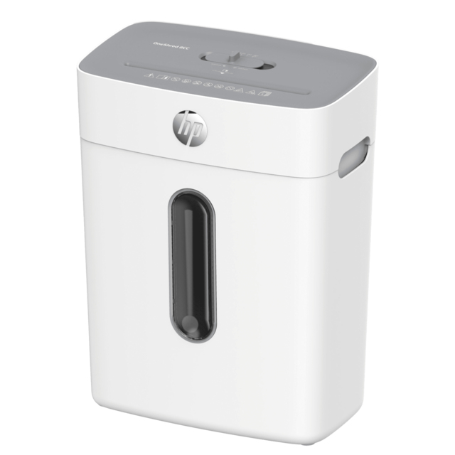 HP OneShred 8CC Aktenvernichter Partikelschnitt-Zerkleinerung 68 dB 22 cm Weiß