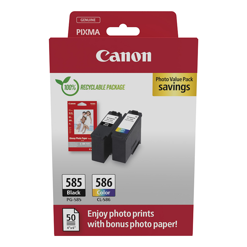 Canon PG-585/CL-586 PVP Druckerpatrone 2 Stück(e) Original Schwarz, Cyan, Magenta, Gelb