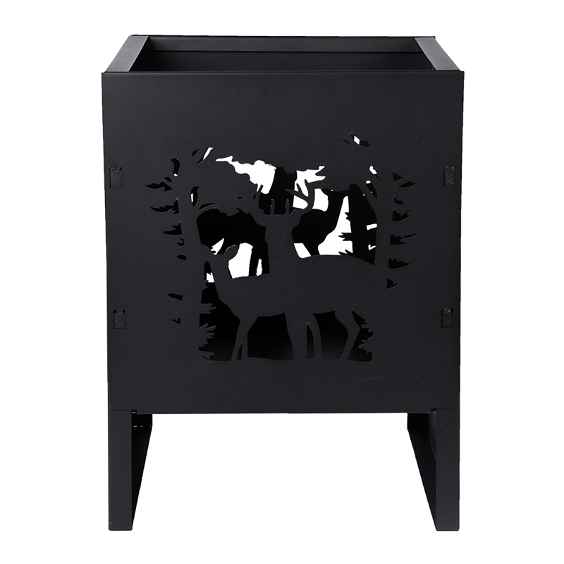 Esschert Design FF484 Kamin Draußen Tragbare Feuerstelle Brennholz Schwarz