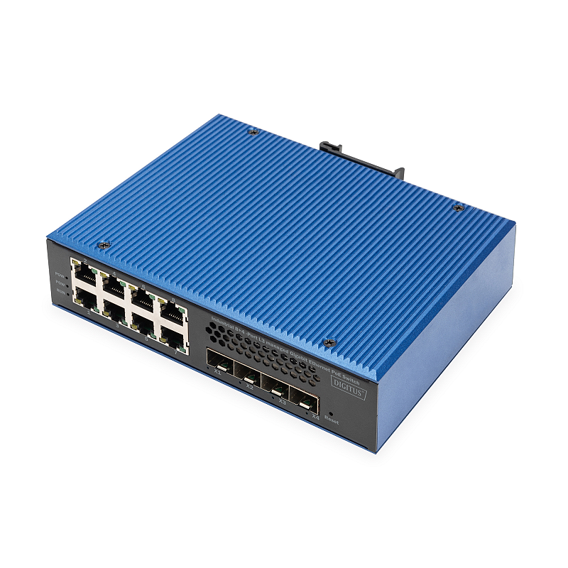 Digitus Industrieller 8+4 10G Uplink Port L3 managed Gigabit Ethernet PoE Switch