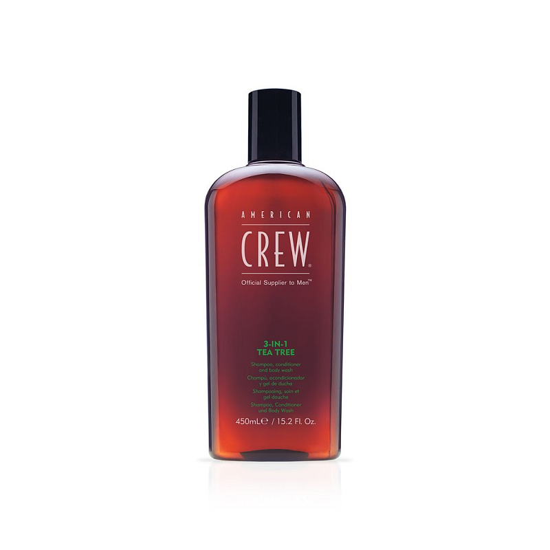 American Crew 3-in-1 Tea Tree 450 ml 3-in-1 Shampoo & Pflegespülung & Duschbad Nicht-professionell Männer