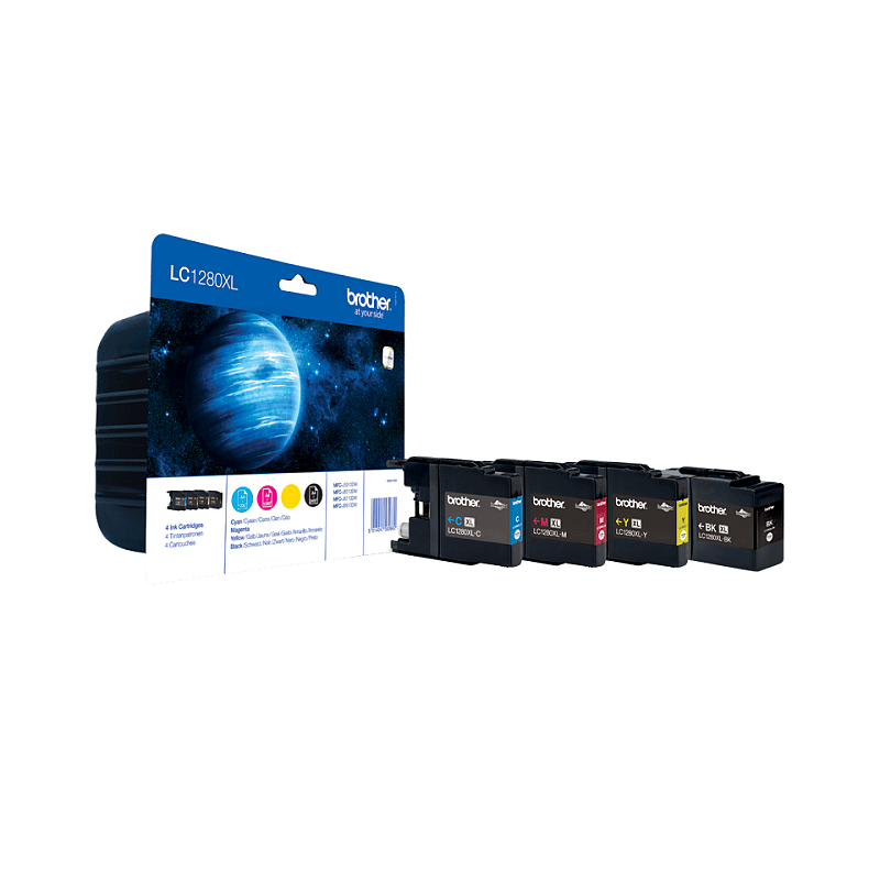 Brother LC1280XLVALBPDR Druckerpatrone 4 Stück(e) Original Hohe (XL-) Ausbeute Schwarz, Cyan, Magenta, Gelb