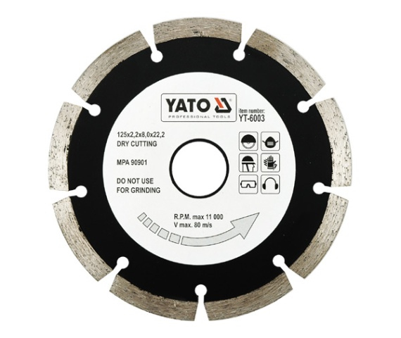 Yato YT-6003 Diamantklinge 12,5 cm Segmentierte Radkranzdiamanttrennscheibe