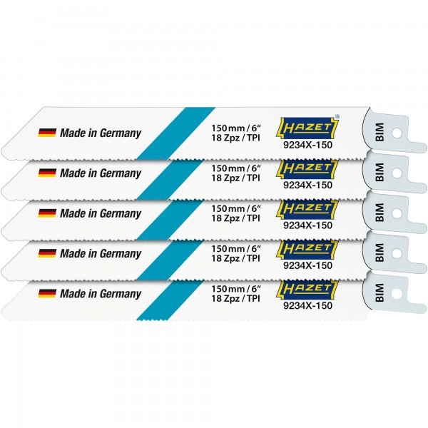 HAZET 9234X-150/5 Sägeblatt für Stichsägen, Laubsägen & elektrische Sägen Säbelsägeblatt 5 Stück(e)