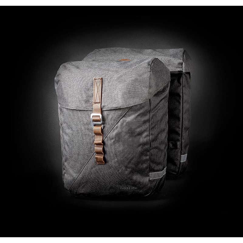 racktime Heda Hinten Fahrradtasche 24 l Stoff, Leder Grau