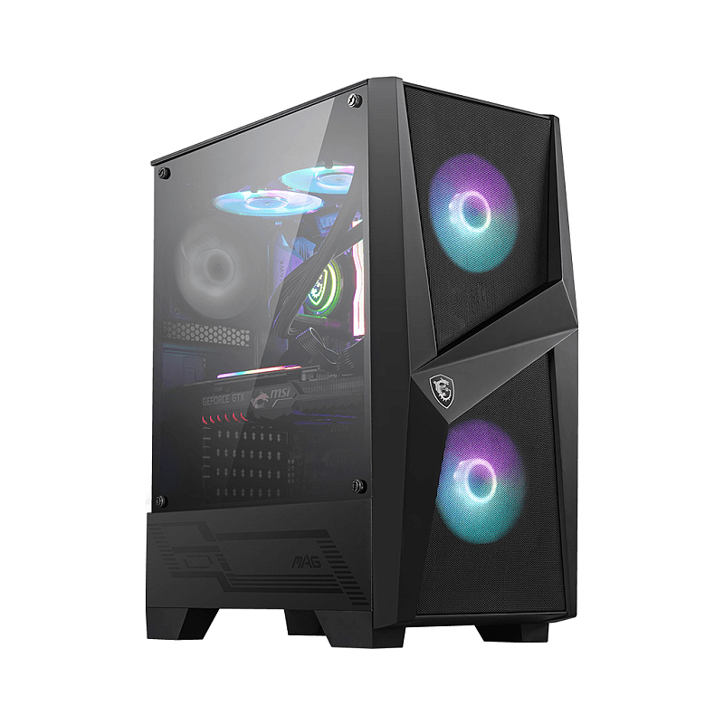 MSI MAG FORGE 100R Computer-Gehäuse Midi Tower Schwarz, Transparent