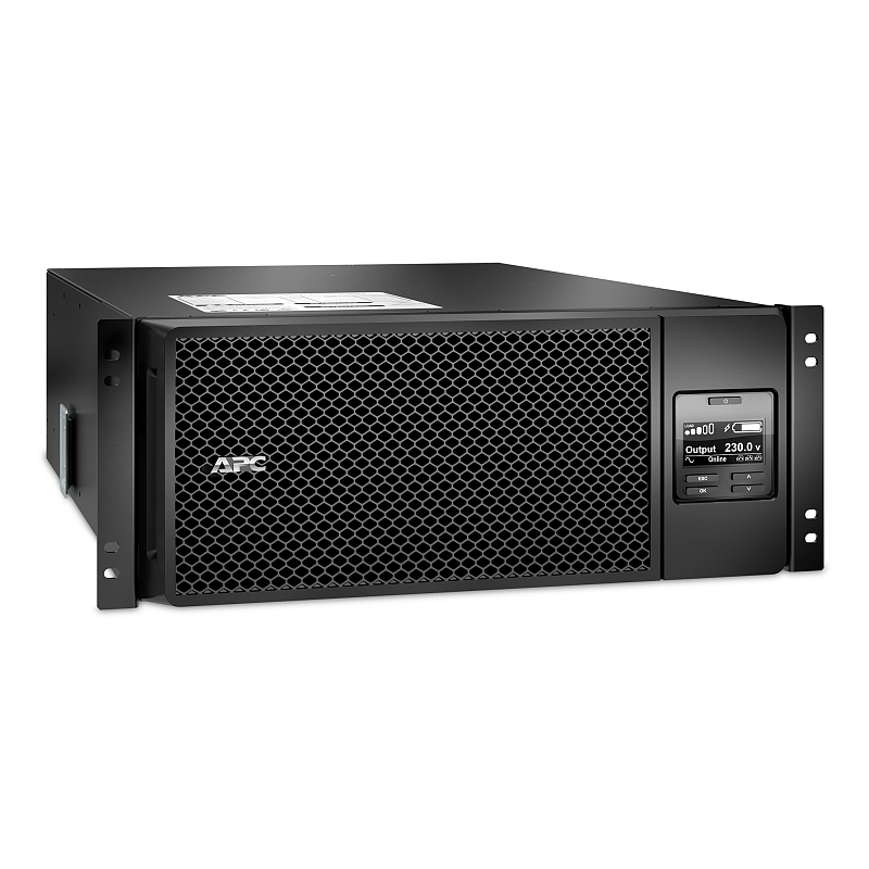 APC Smart-UPS On-Line SRT6KRMXLI – 6kW/VA, 6x C13, 4x C19, festverdrahteter 1-Phasen-Ausgang, Rack-montierbar, eingebettetes NMC