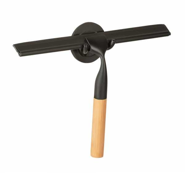 WENKO 24834100 Dusch-Abstreifgummis Duschrakel mit Einzelklinge Schwarz