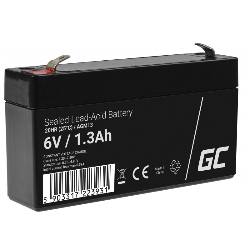 Green Cell AGM13 USV-Batterie Plombierte Bleisäure (VRLA) 6 V 1,3 Ah