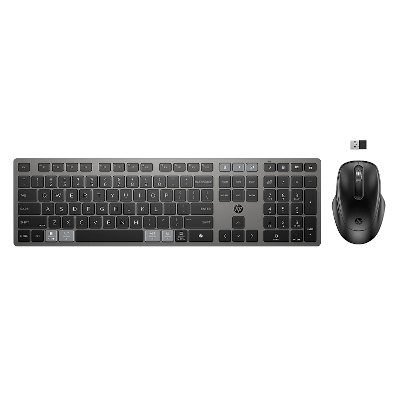 HP 725 Kombo mit wiederaufladbarer kabelloser Tastatur und Maus für mehrere Geräte