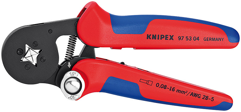 Knipex 97 53 04 SB Kabel-Crimper Crimpwerkzeug Schwarz, Blau, Rot