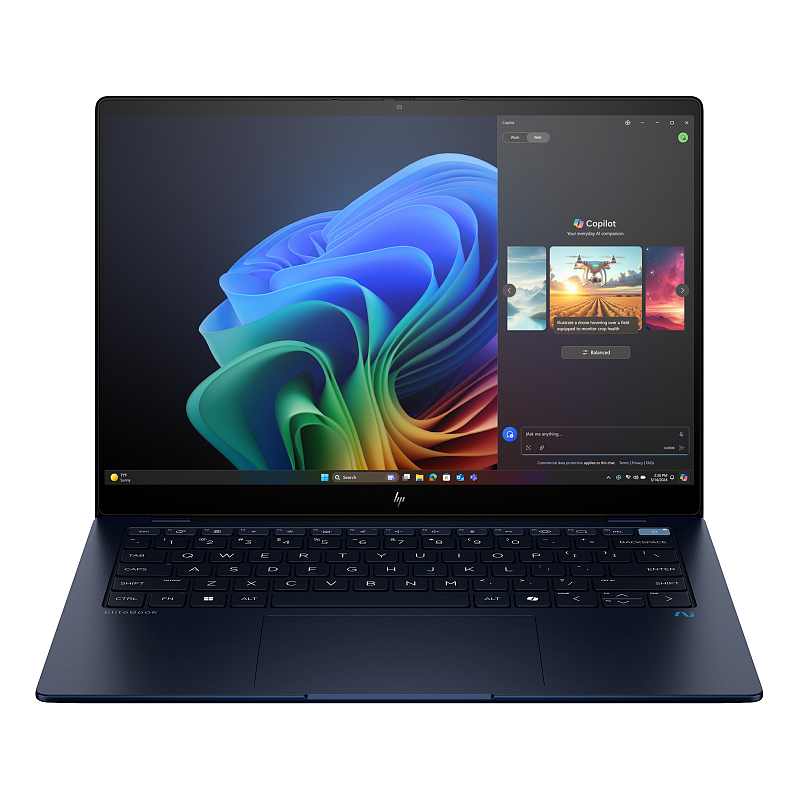 HP EliteBook Ultra G1q AI PC Copilot+ PC Snapdragon X1E-78-100 Laptop 35,6 cm (14") Touchscreen 2.2K 16 GB LPDDR5x-SDRAM 512 GB SSD Wi-Fi 6E (802.11ax) Windows 11 Pro Blau