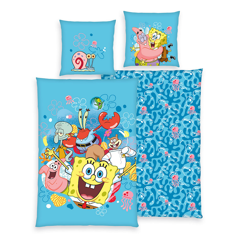HERDING SpongeBob Bettwäsche-Set ‘Fun’ - 80-x-80-cm-135-x-200-cm