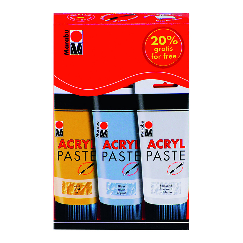 Marabu Acryl Paste, 3er-Sortierung, 3 x 100 ml