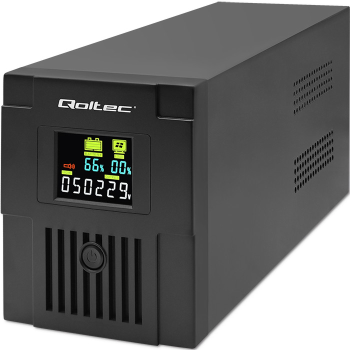 Qoltec 53771 Unterbrechungsfreie Stromversorgung (USV) Line-Interaktiv 2 kVA 1200 W 2 AC-Ausgänge
