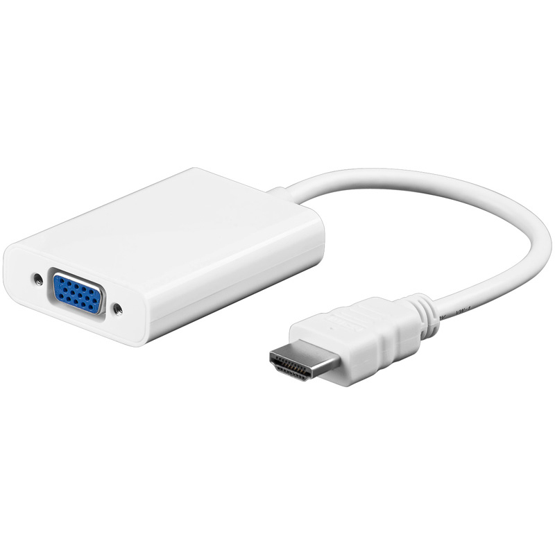 Goobay HDMI - VGA/3.5mm, M/F HDMI Typ A (Standard) VGA (D-Sub) + 3.5mm Weiß