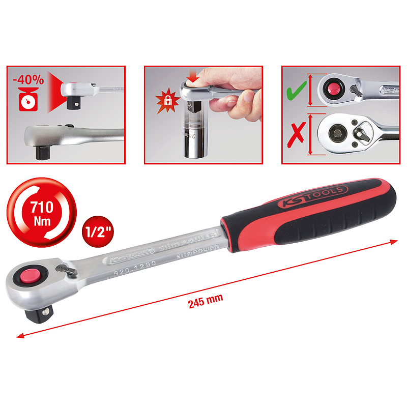 KS Tools 920.1290 Ratschenschlüssel Chrom-Vanadium-Stahl 72 Stück(e)