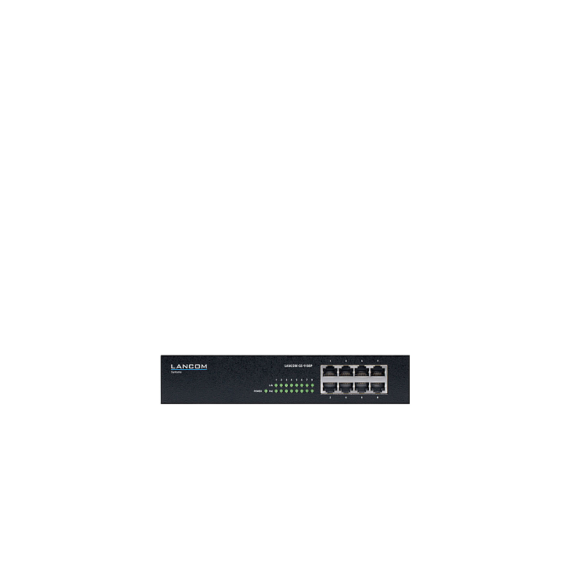 LANCOM GS-1108P Unmanaged Gigabit Ethernet (10/100/1000) Power over Ethernet (PoE) Schwarz