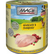 MAC's 904 Hunde-Dosenfutter Huhn, Cranberry Adult 800 g