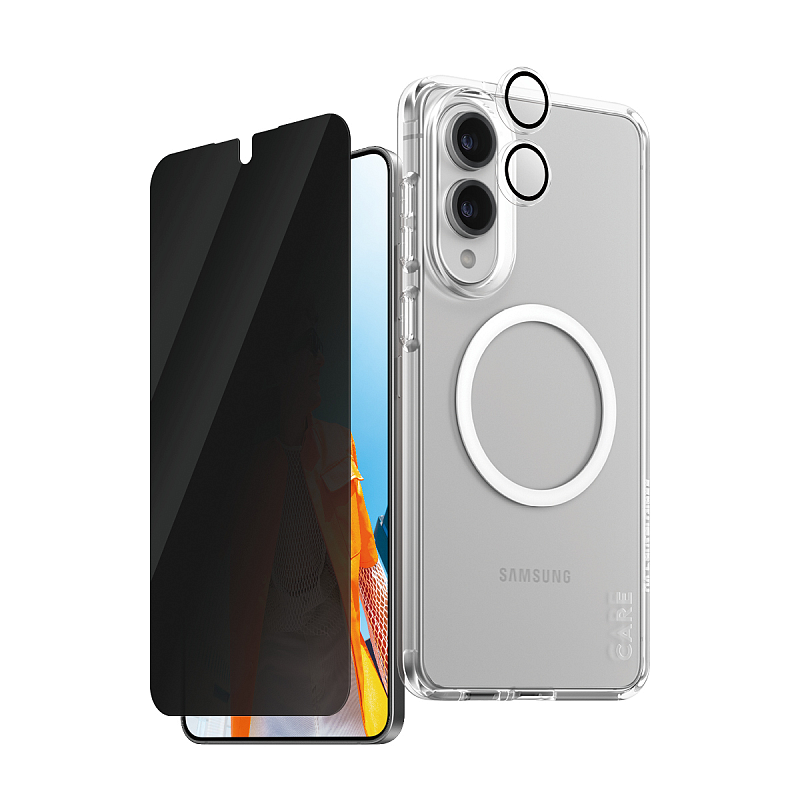 PanzerGlass ® | CARE by ® Flagship 3-in-1 Privacy Bundle Samsung S25 Edge Klare Bildschirmschutzfolie 1 Stück(e)