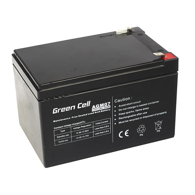 Green Cell AGM Battery 12V 12Ah - Batterie - 12.000 mAh Plombierte Bleisäure (VRLA)