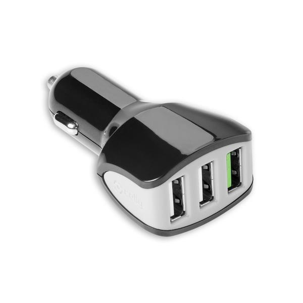Celly CC3USBTURBOBK Ladegerät für Mobilgeräte Universal Schwarz Zigarettenanzünder Auto