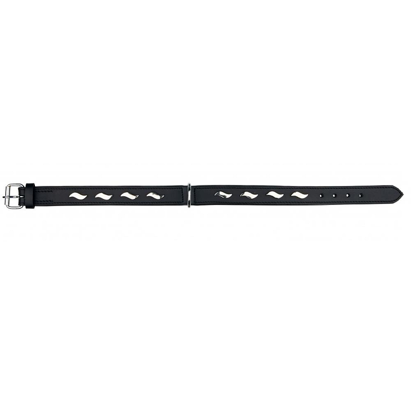 TRIXIE 18603 Hunde- /Katzenhalsband Schwarz Leder M-L Hund Standardkragen