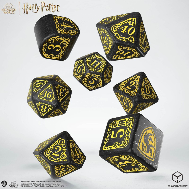 Q-workshop Harry Potter. Hufflepuff Modern Dice Set - Black