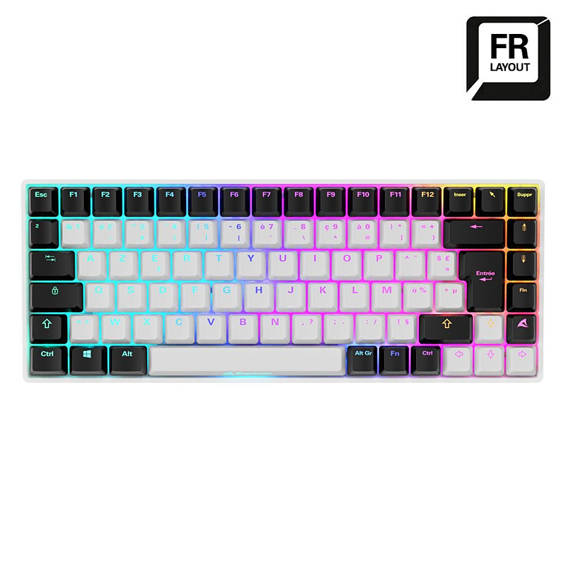 Sharkoon SKILLER SGK50 S3 Tastatur Gaming USB AZERTY Französisch Weiß