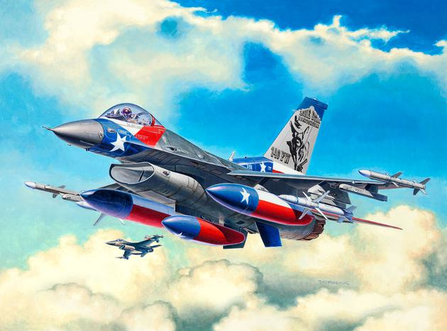 Revell Lockheed Martin F-16C Fighting Falcon Starrflügelflugzeug-Modell Montagesatz 1:144