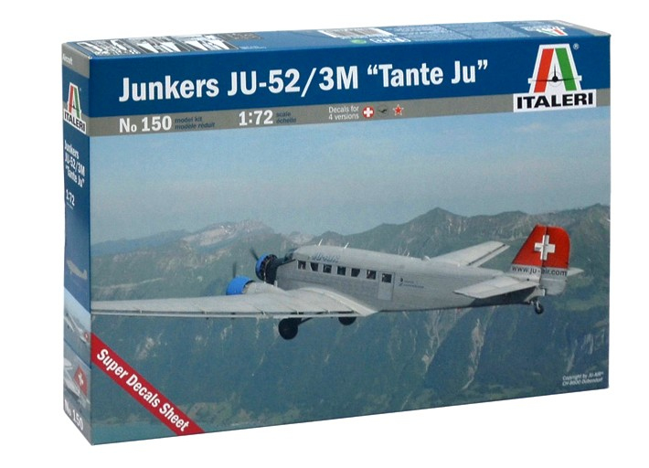 Italeri Junkers Ju - 52 / 3M ''Tante Ju'' Starrflügelflugzeug-Modell Montagesatz 1:72