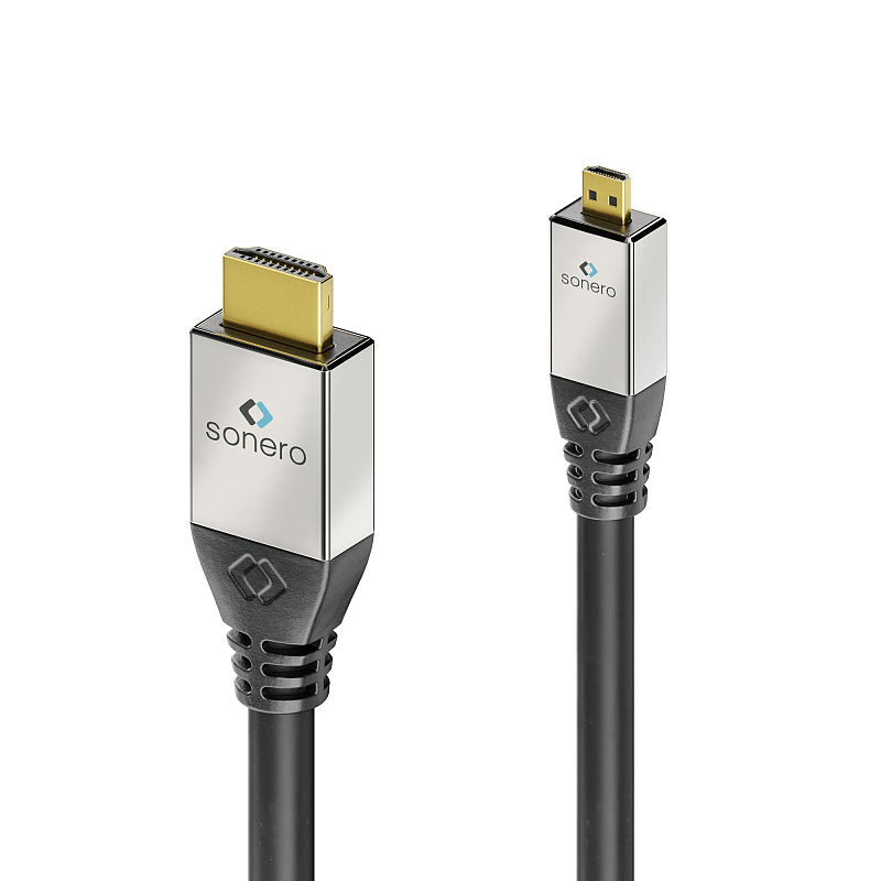 sonero S-HC300-030 HDMI-Kabel 3 m HDMI Typ A (Standard) HDMI Typ D (Mikrofon) Schwarz