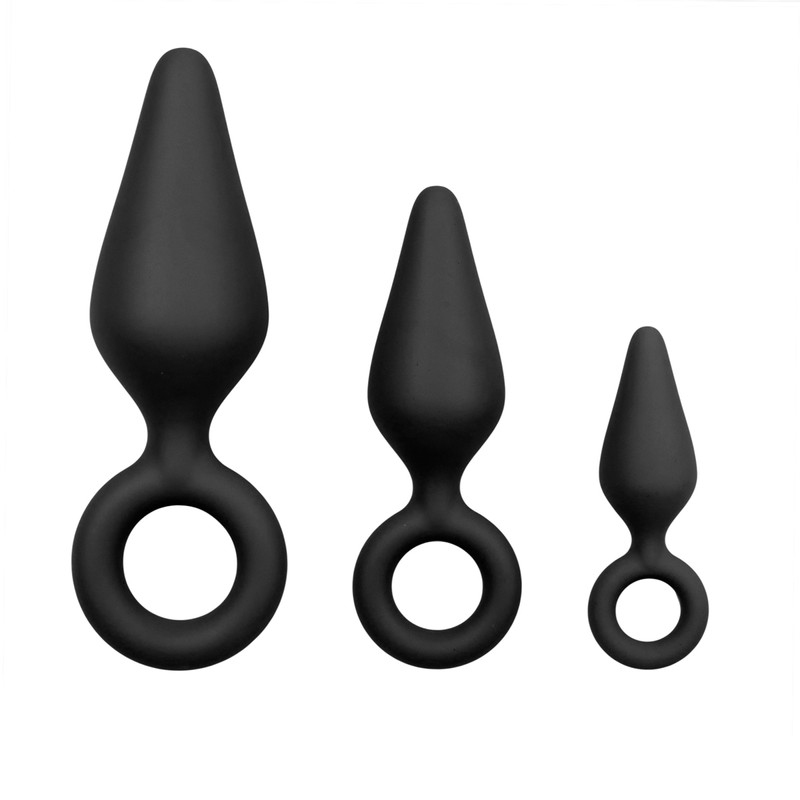EasyToys ET213BLK Anal-Sexspielzeug Stumpfstopfen-Satz Schwarz Silikon 3 Stück(e)