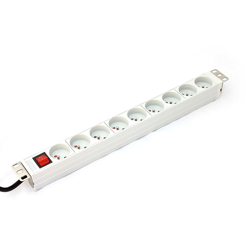 Digitus A-19-STRIP-4-IMP Stromverteilereinheit (PDU) 9 AC-Ausgänge 1U Weiß