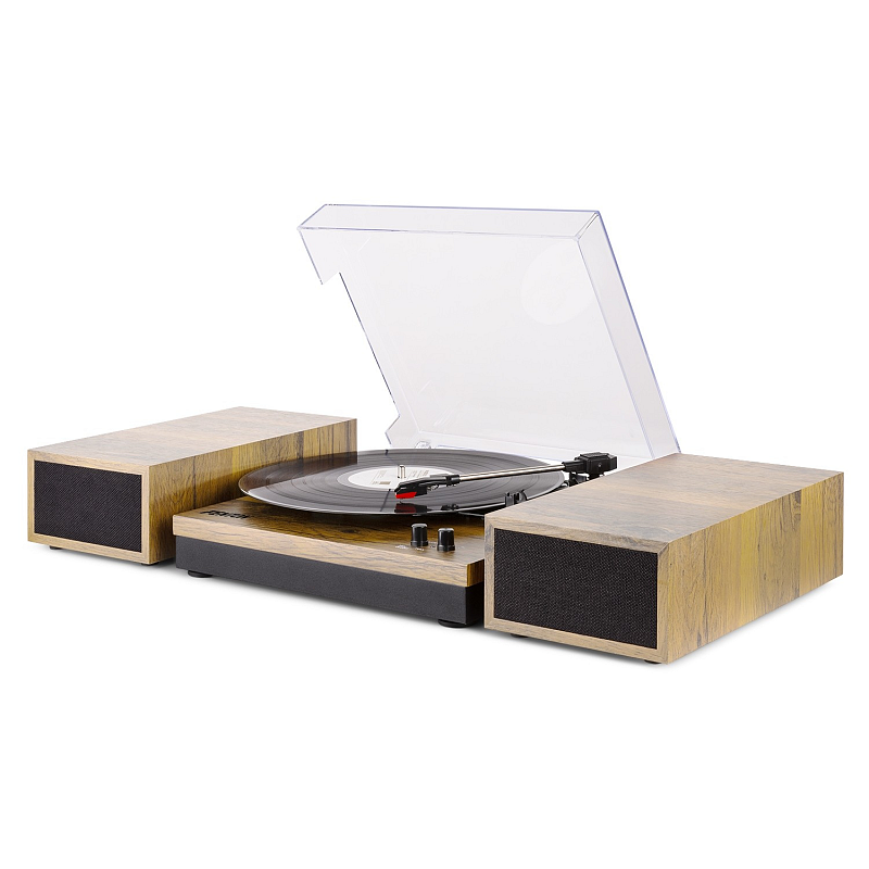 Fenton RP165L Audio-Plattenspieler mit Riemenantrieb Schwarz, Holz